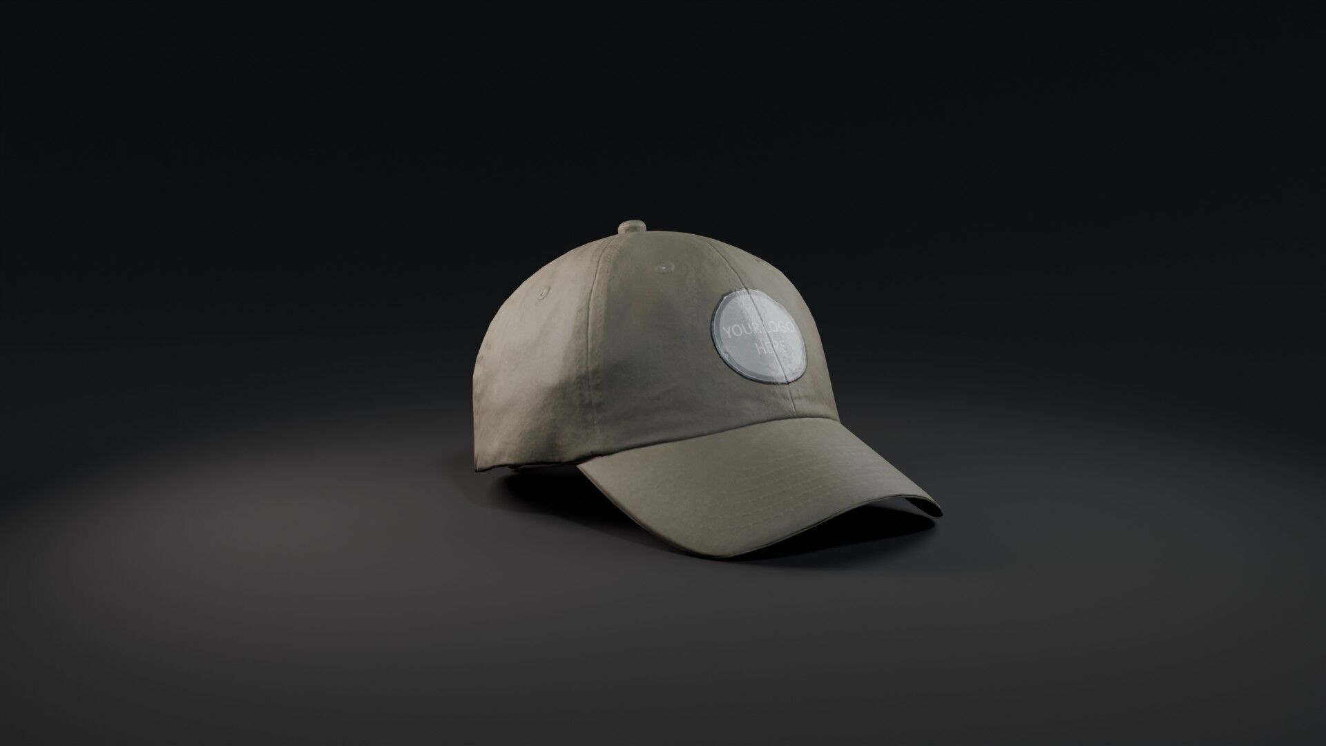 Mockup Green baseball cap Low-poly 3D model_5