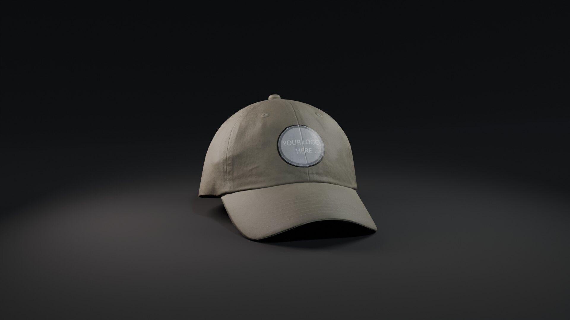 Mockup Green baseball cap Low-poly 3D model_7
