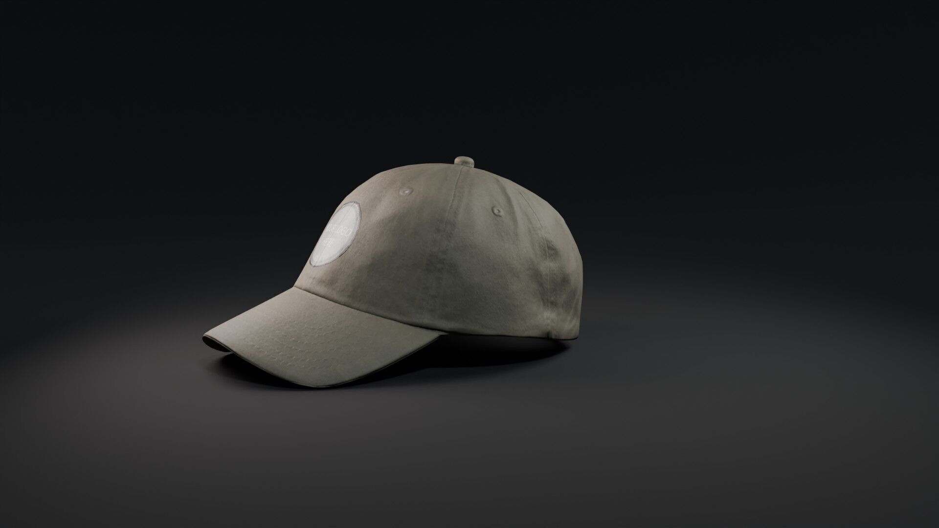 Mockup Green baseball cap Low-poly 3D model_14
