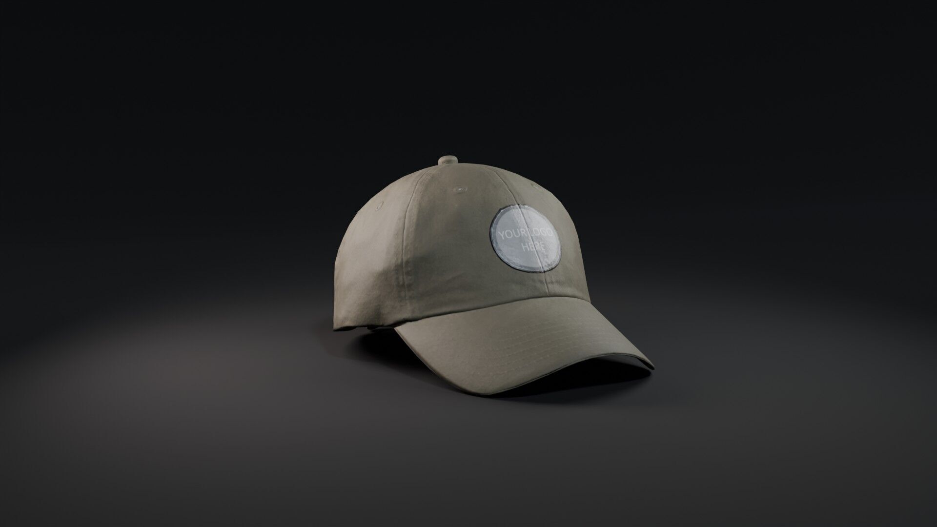 Mockup Green baseball cap Low-poly 3D model_6