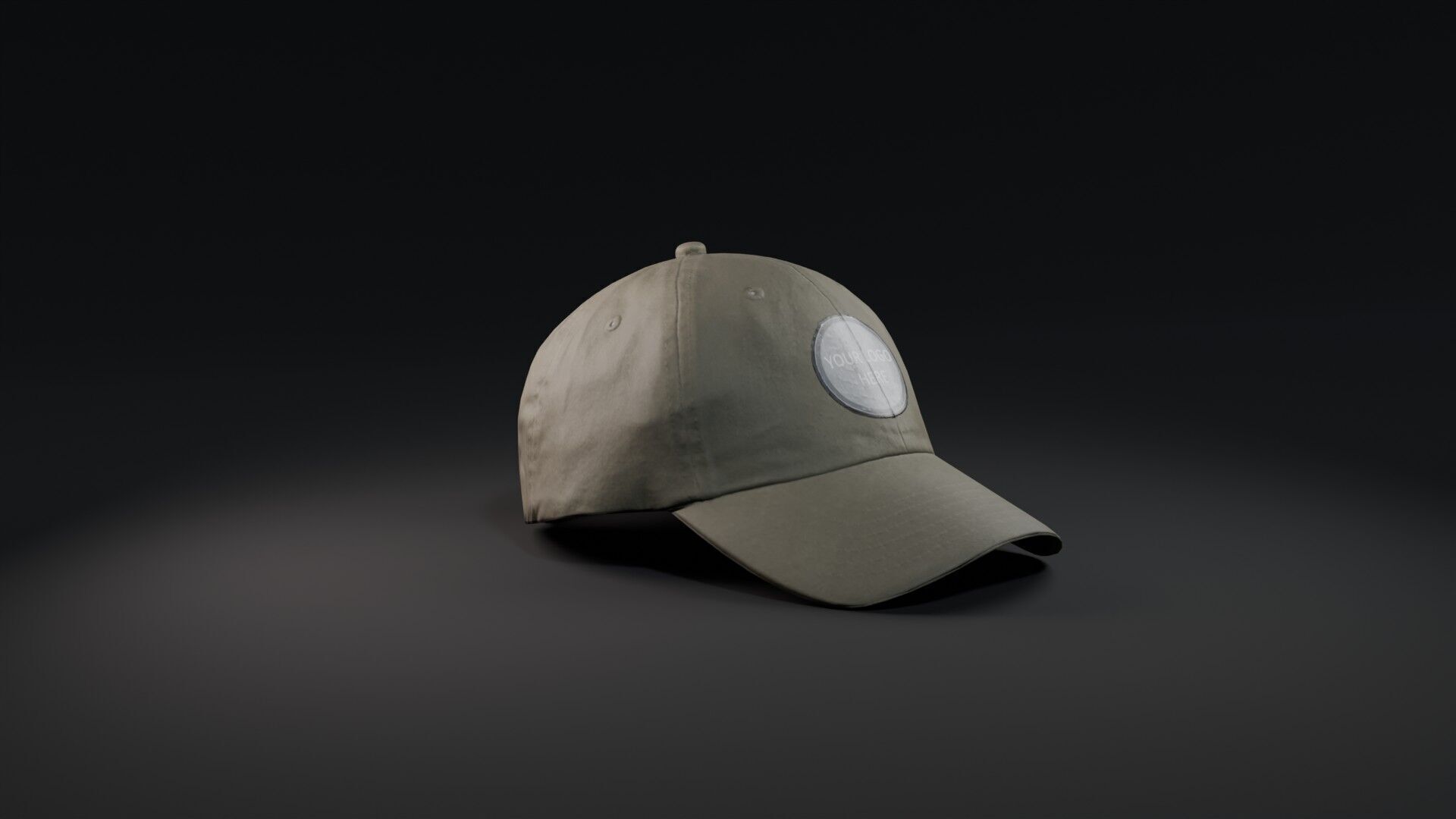 Mockup Green baseball cap Low-poly 3D model_2