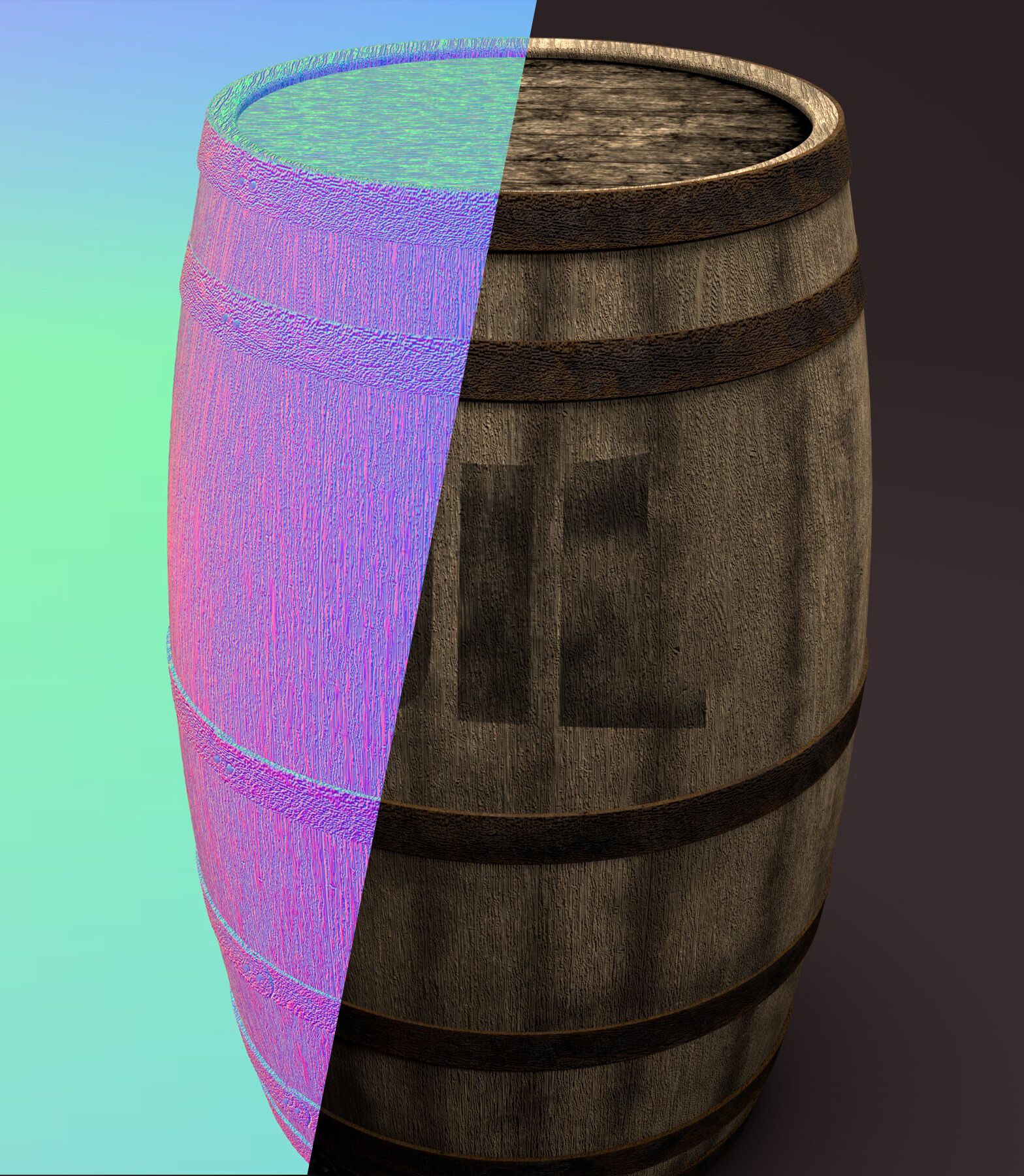   Wooden  Barrel 3D Model  3D model_1