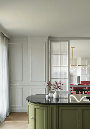 Modern Cream Style European Line Minimalist Living Room 3D model
