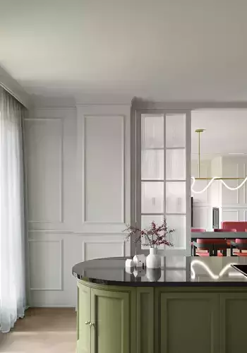 Modern Cream Style European Line Minimalist Living Room 3D model