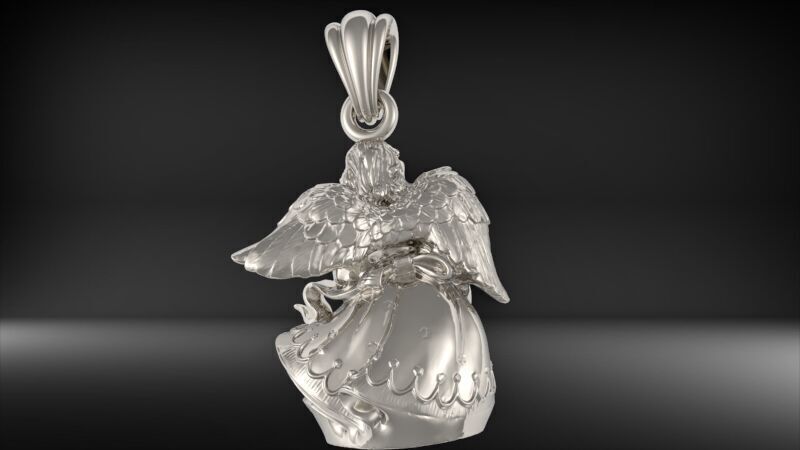 Cute Angel with flowers 3D print model_15