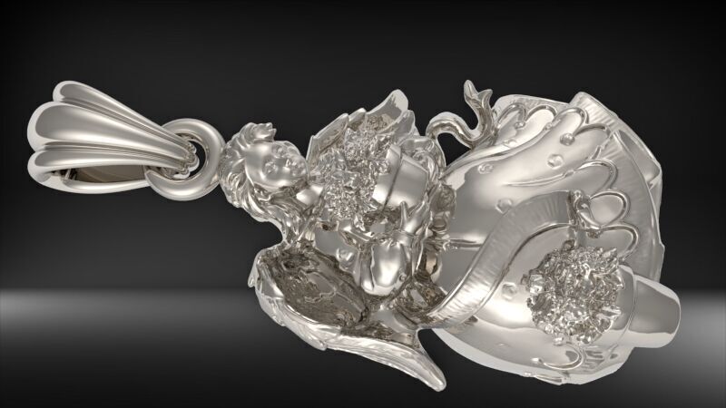 Cute Angel with flowers 3D print model_29