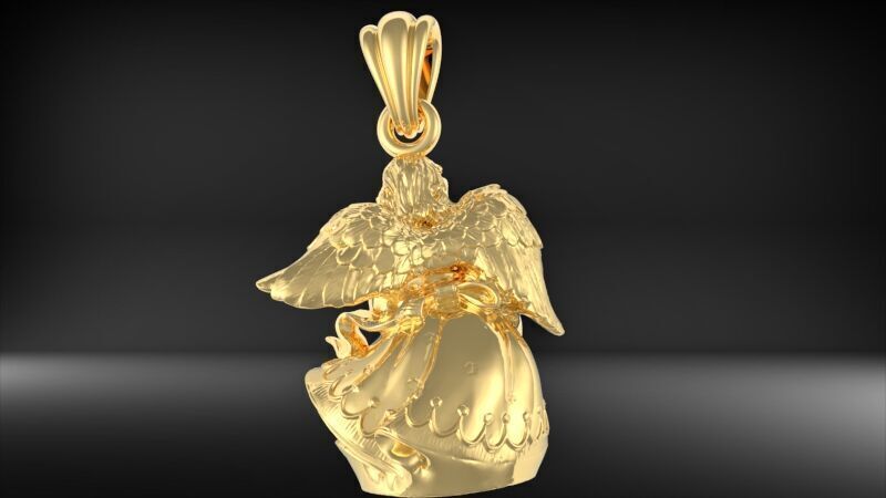 Cute Angel with flowers 3D print model_14