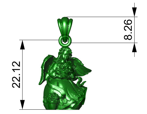 Cute Angel with flowers 3D print model_30