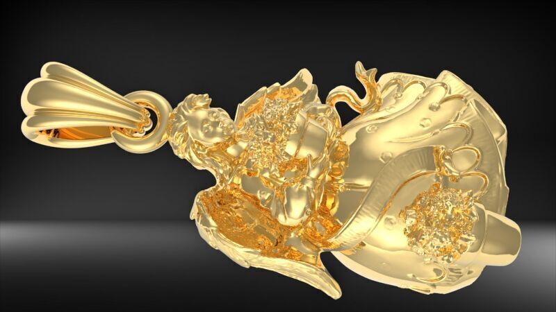 Cute Angel with flowers 3D print model_7