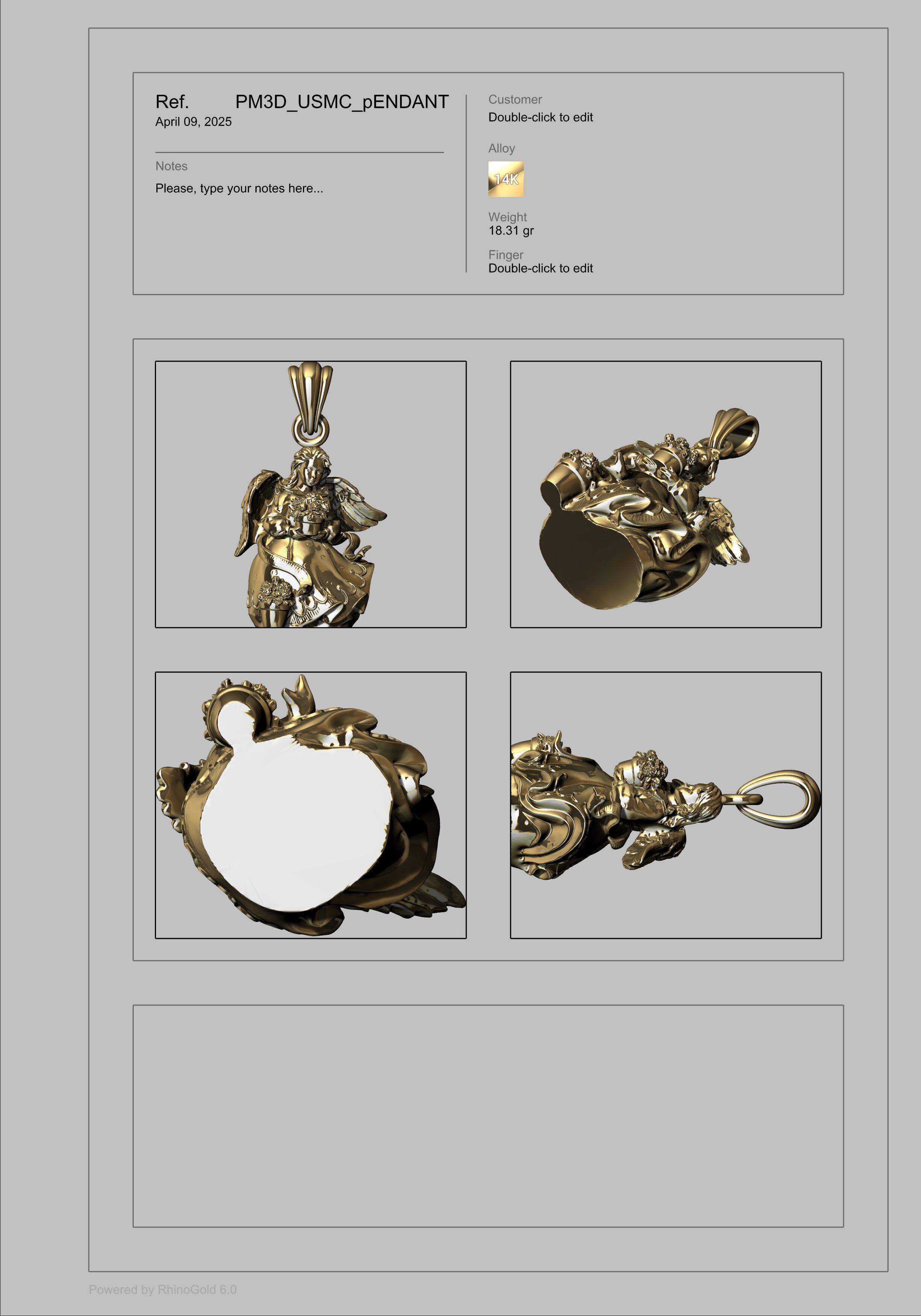 Cute Angel with flowers 3D print model_33