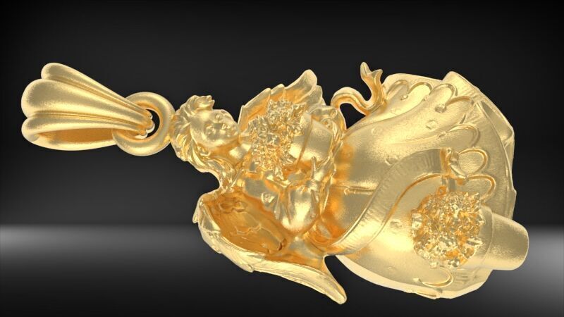 Cute Angel with flowers 3D print model_8