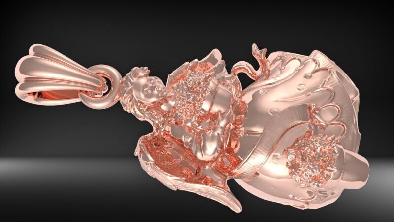 Cute Angel with flowers 3D print model_2