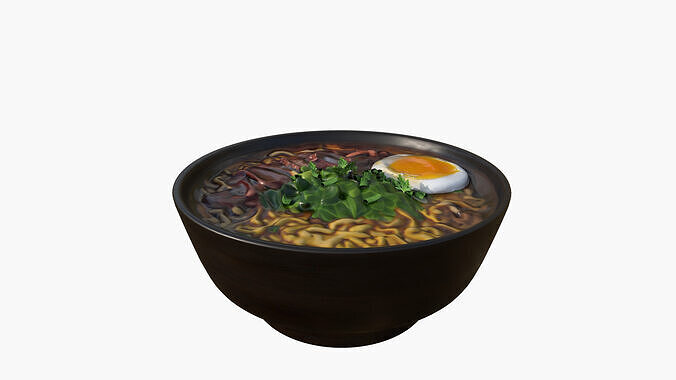 Japanese Ramen Soup Bowl Low-poly 3D model 2