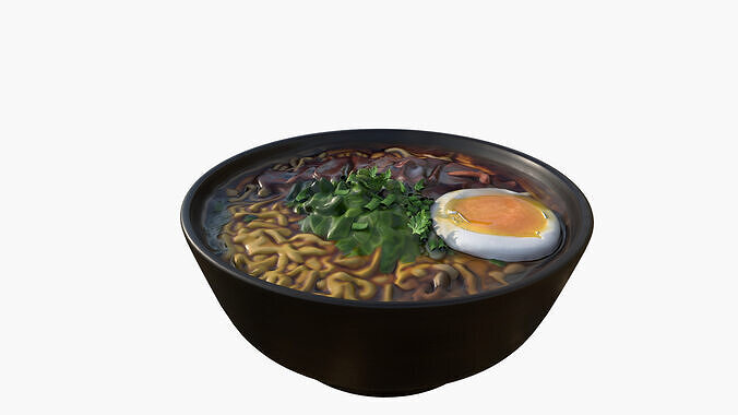 Japanese Ramen Soup Bowl Low-poly 3D model 4