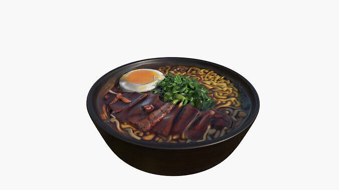 Japanese Ramen Soup Bowl Low-poly 3D model 5
