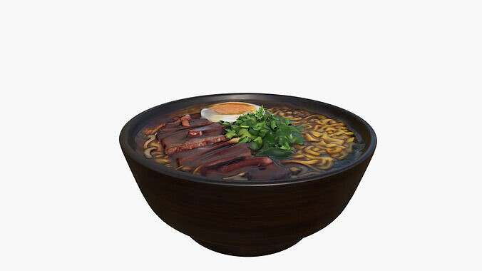Japanese Ramen Soup Bowl Low-poly 3D model 7