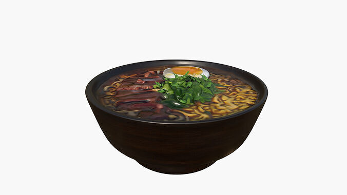 Japanese Ramen Soup Bowl Low-poly 3D model 3
