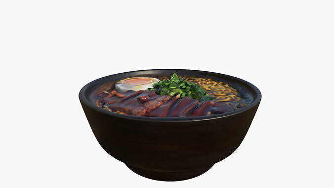 Japanese Ramen Soup Bowl Low-poly 3D model 6