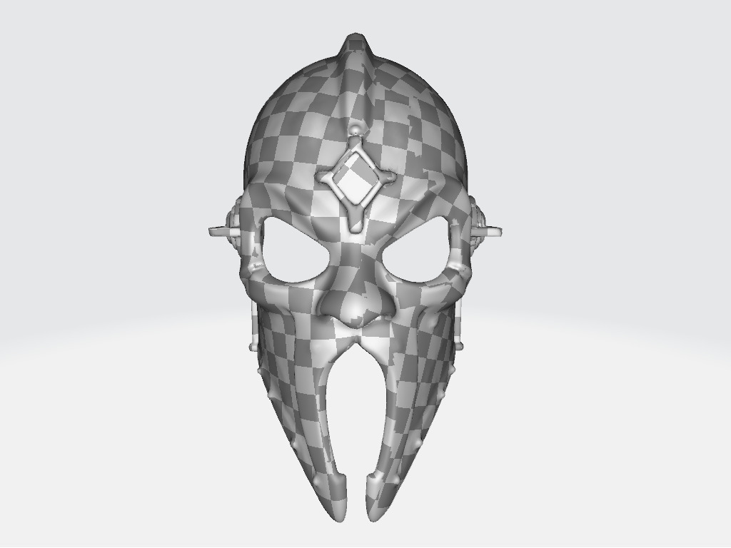 Medieval Knight Helmet Low-poly 3D model_10