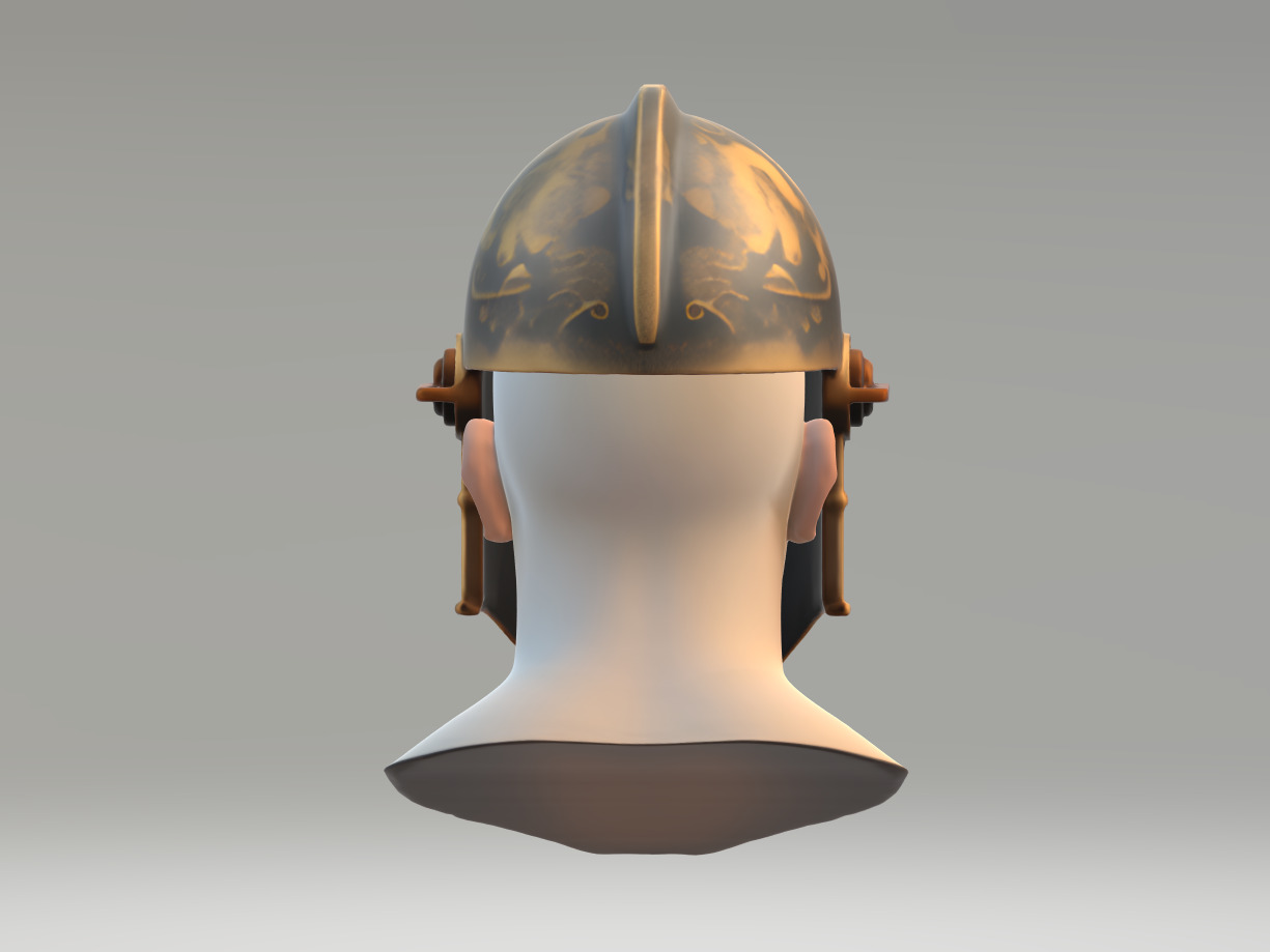 Medieval Knight Helmet Low-poly 3D model_6