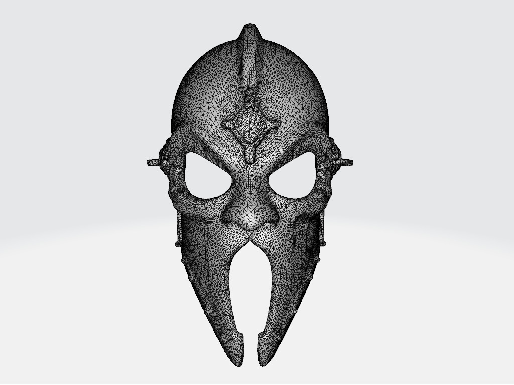 Medieval Knight Helmet Low-poly 3D model_8