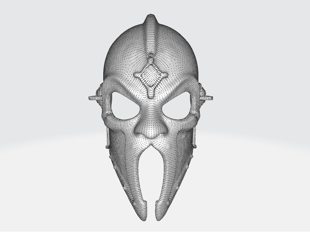 Medieval Knight Helmet Low-poly 3D model_9