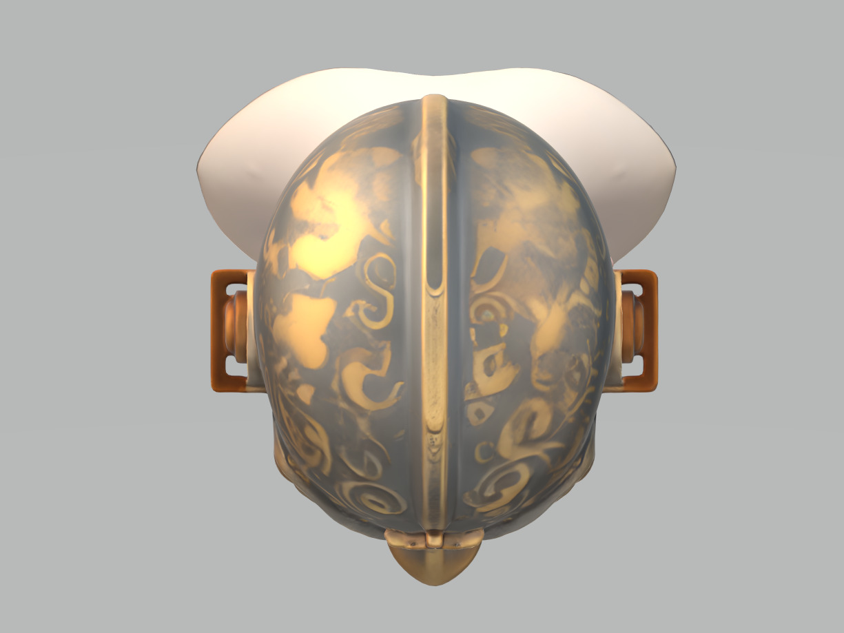 Medieval Knight Helmet Low-poly 3D model_7