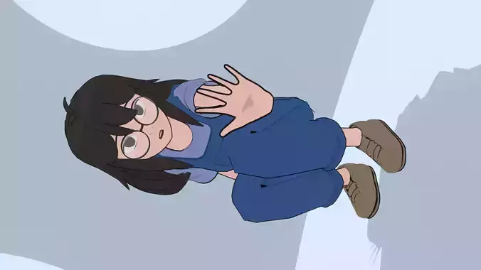 Anime Girl 3D Character Rigged    Blender File Only