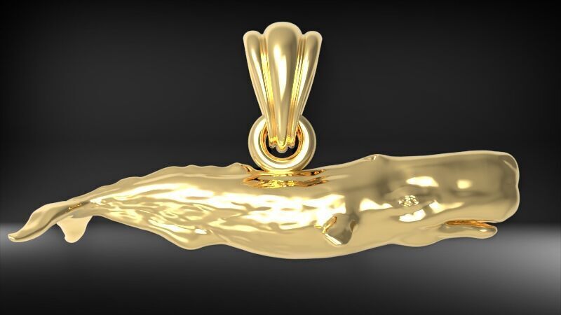 Whale Pendant 3D print model_6