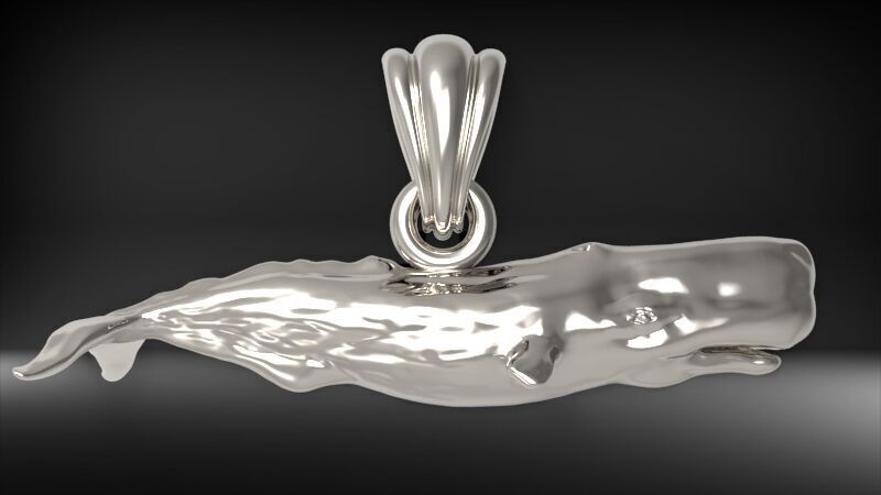 Whale Pendant 3D print model_8