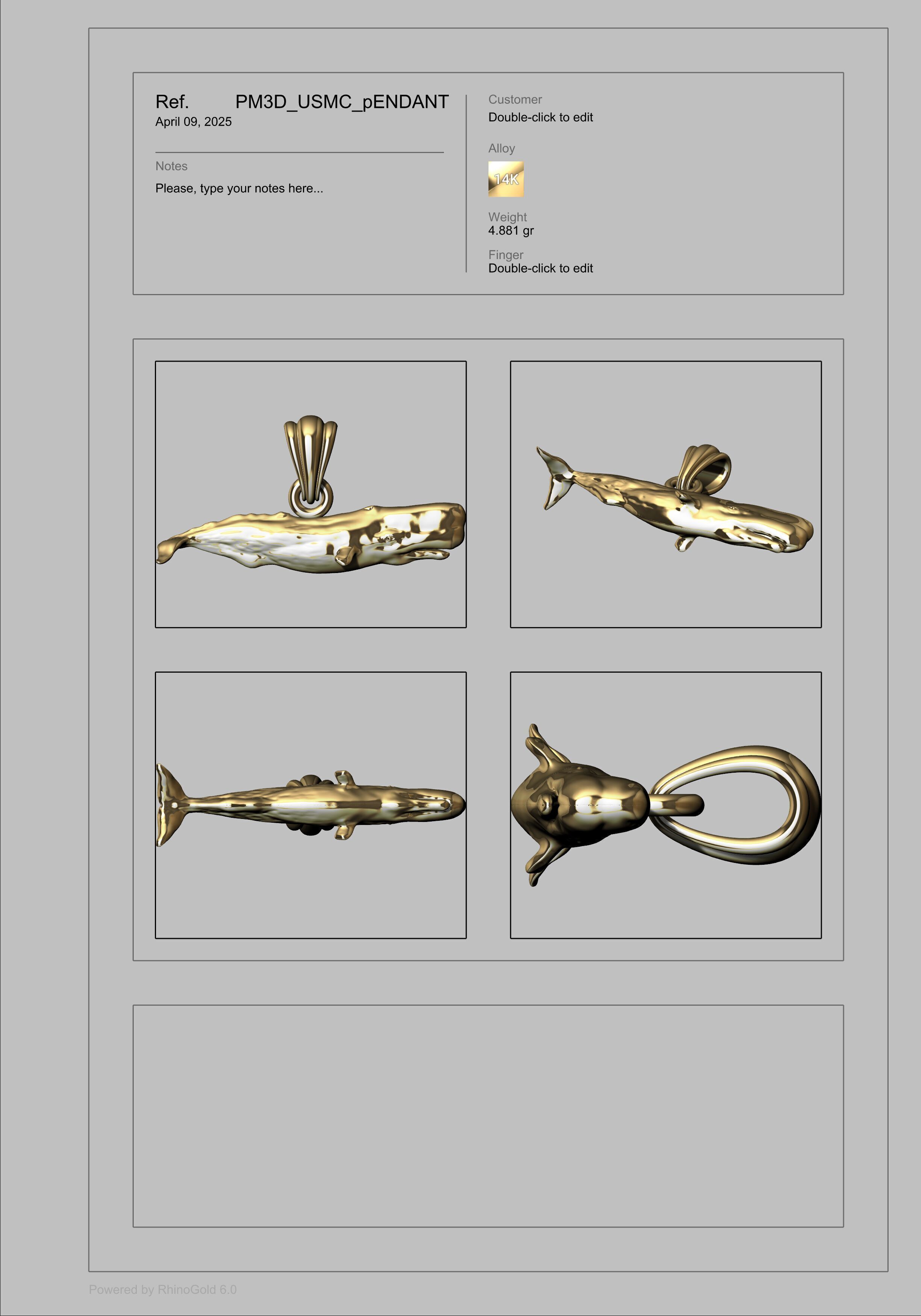 Whale Pendant 3D print model_21