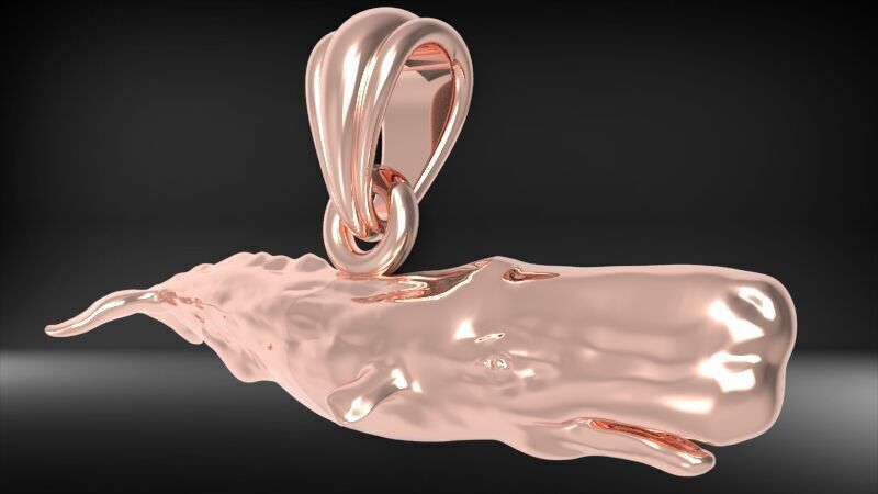 Whale Pendant 3D print model_11