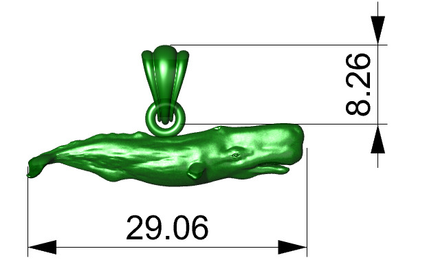 Whale Pendant 3D print model_16