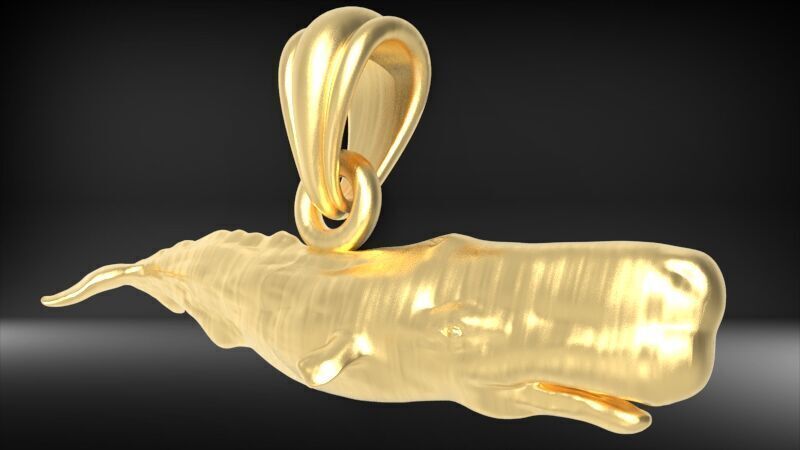 Whale Pendant 3D print model_3