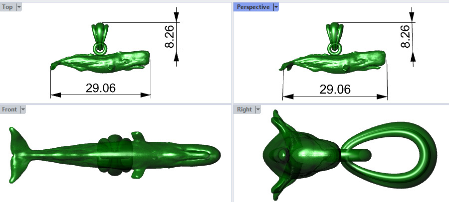 Whale Pendant 3D print model_18
