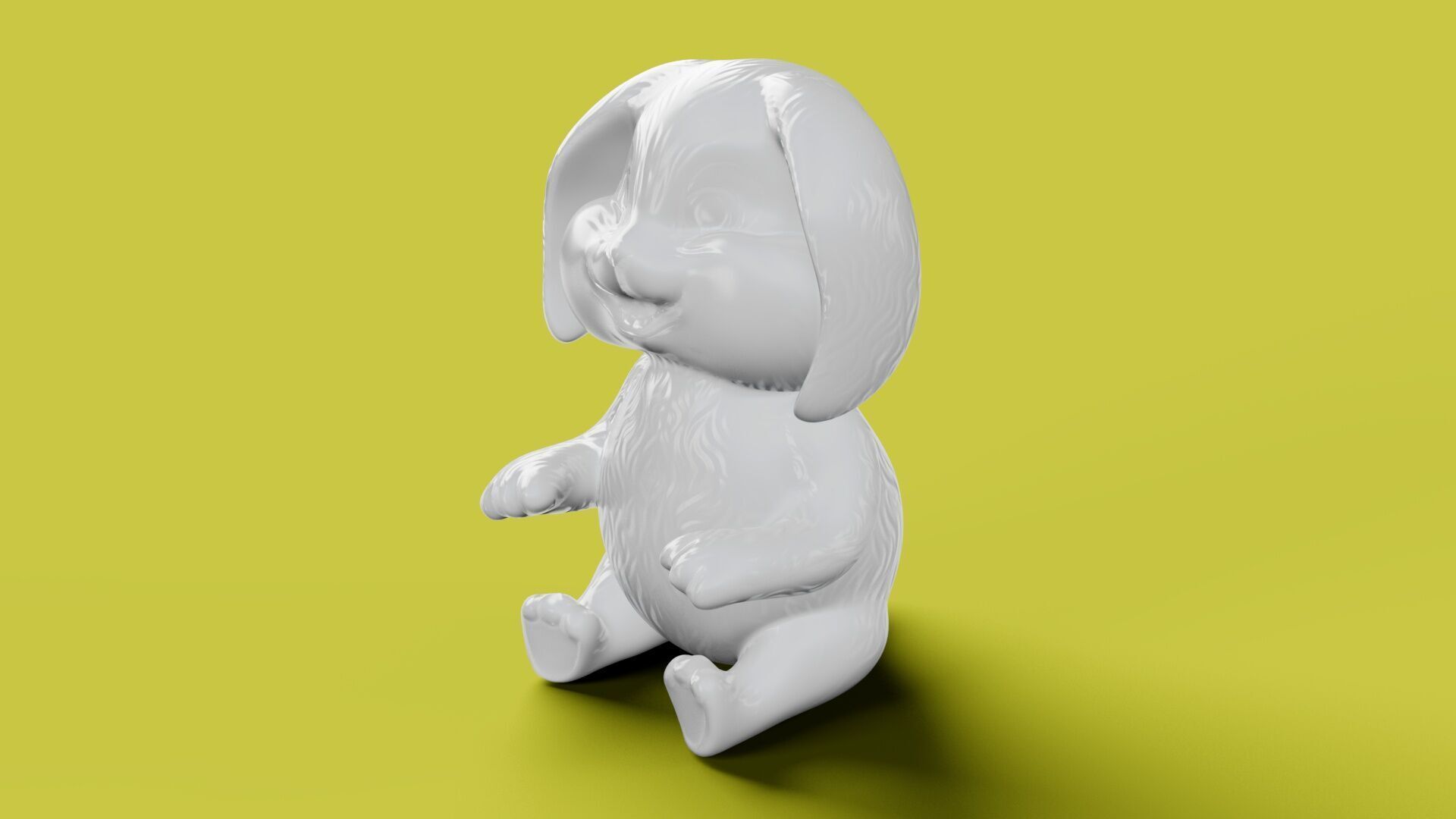 Bunny sitting Low-poly 3D model_1