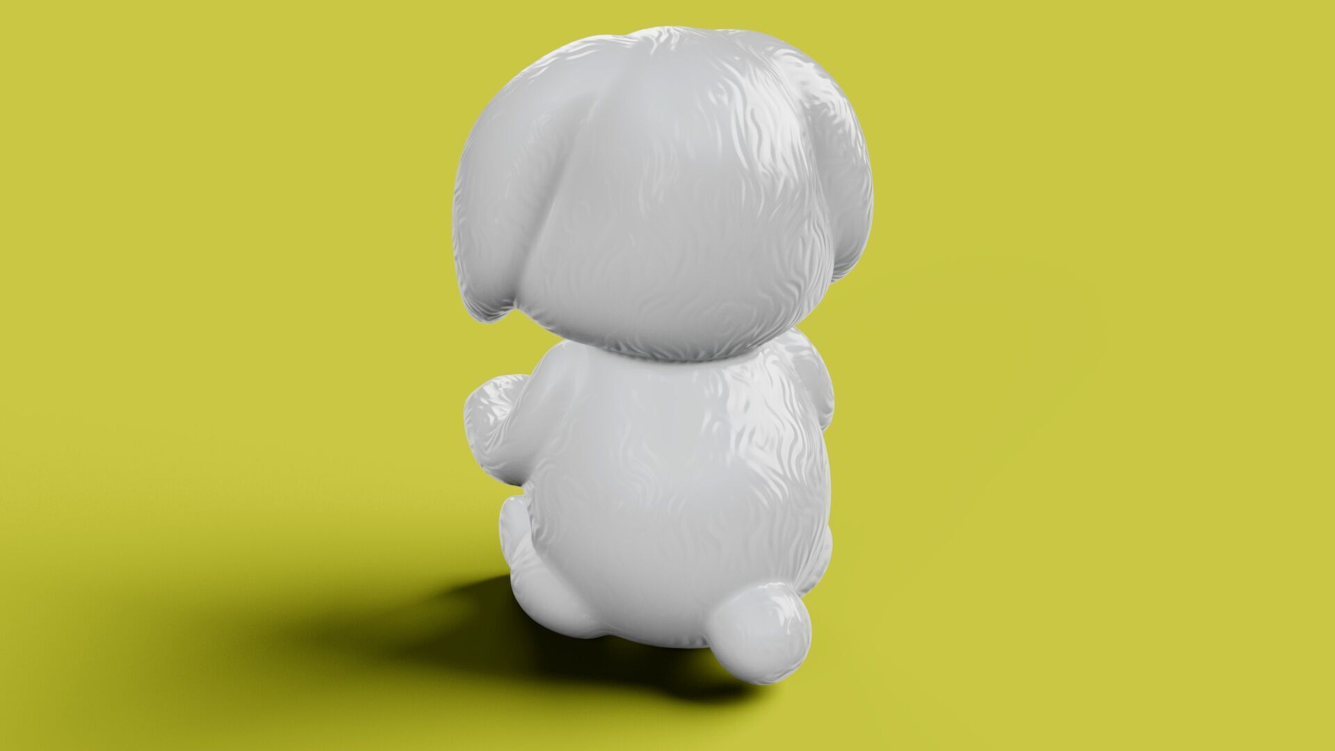 Bunny sitting Low-poly 3D model_4