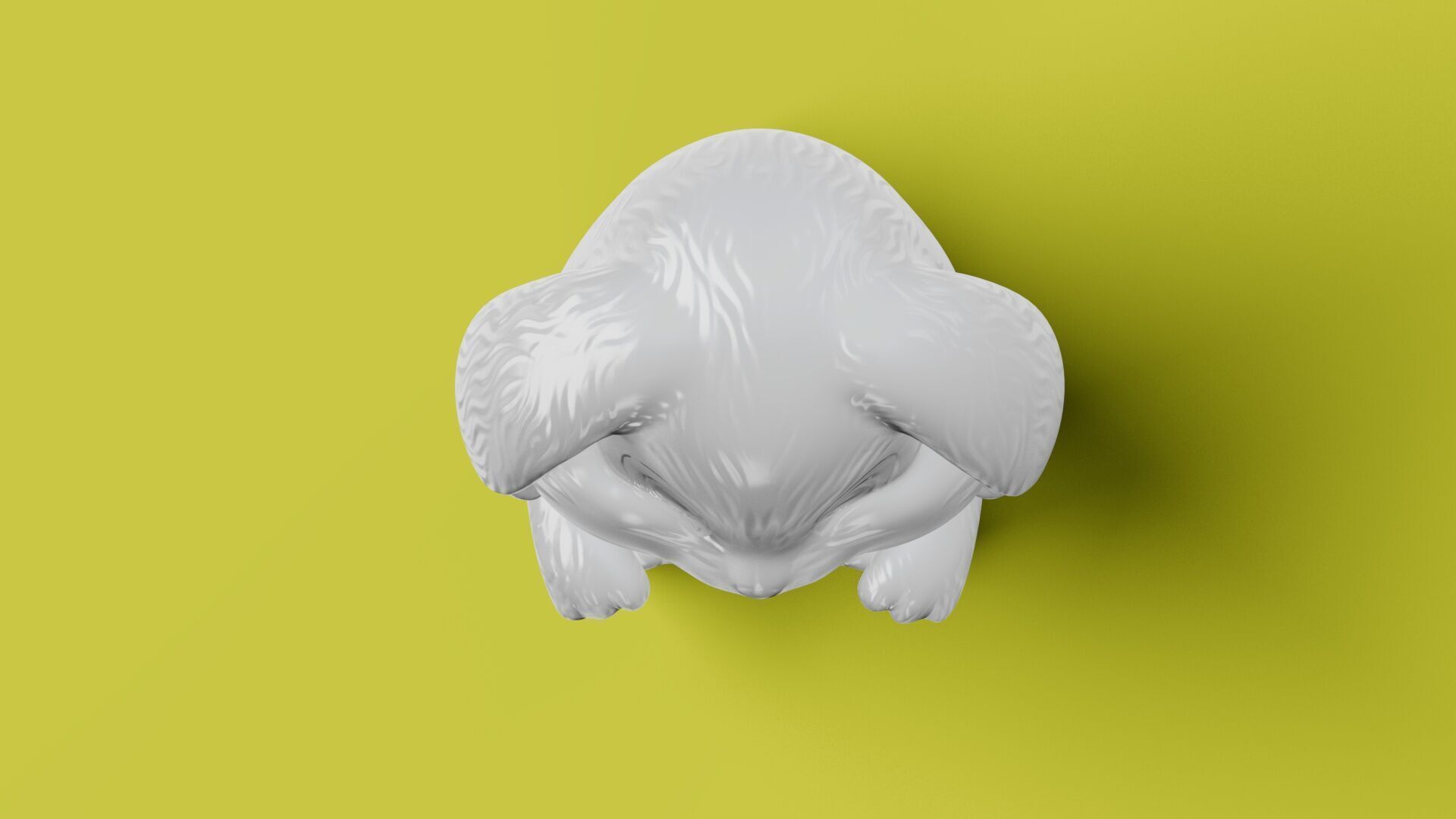 Bunny sitting Low-poly 3D model_2