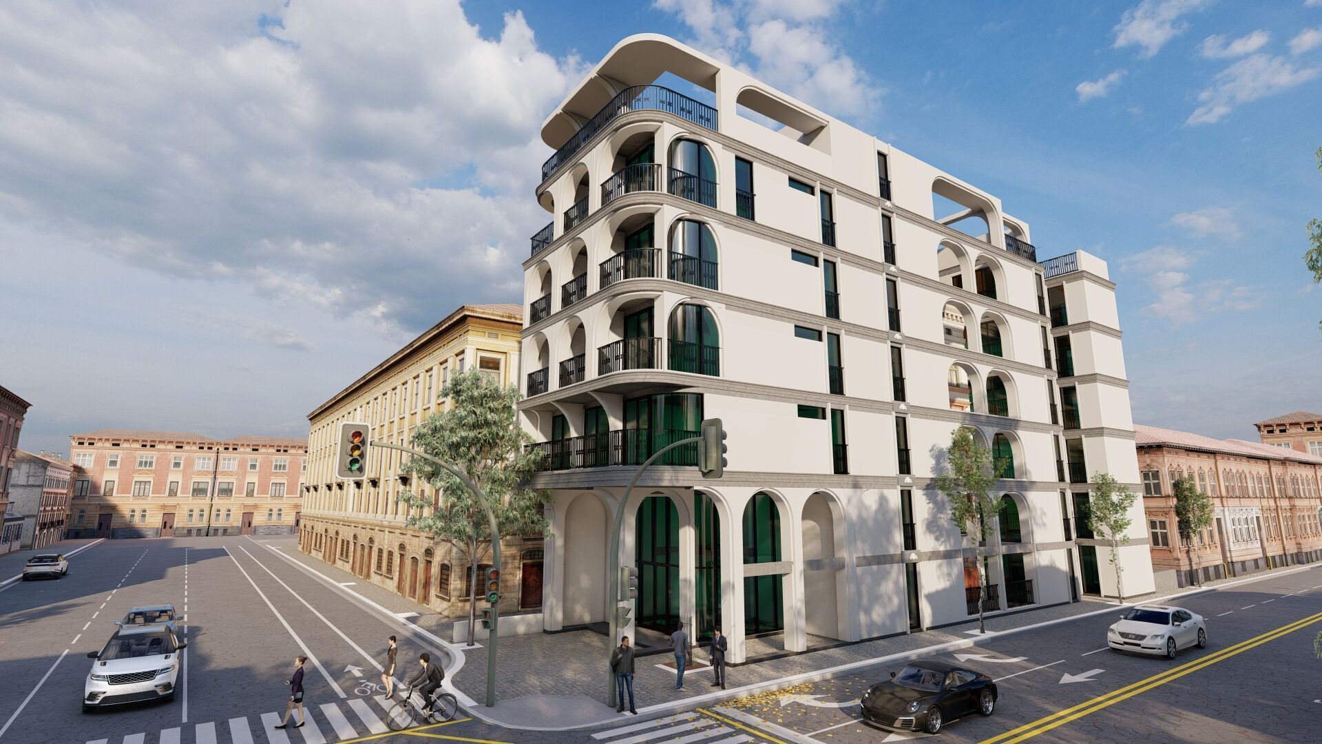 Classic stone facade-Building Classic Facade Element 3D model_1