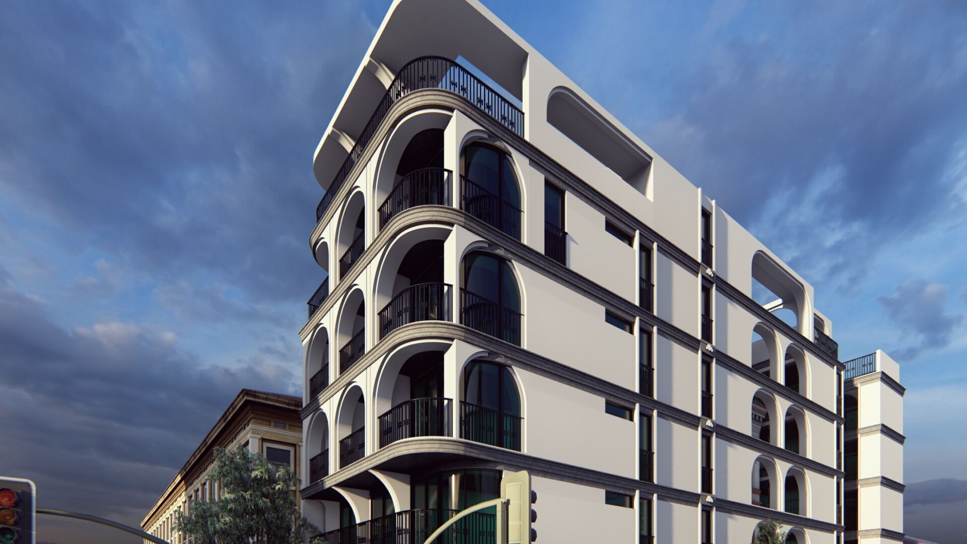 Classic stone facade-Building Classic Facade Element 3D model_18