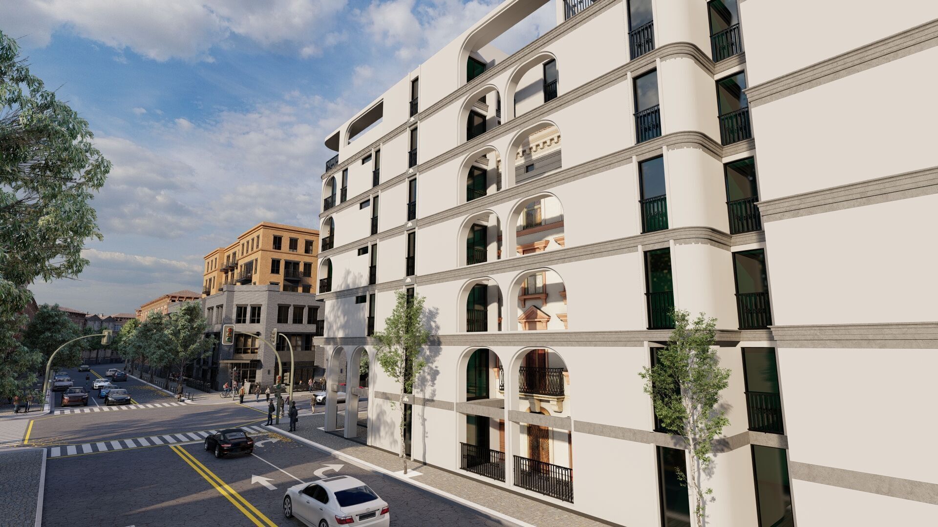 Classic stone facade-Building Classic Facade Element 3D model_3