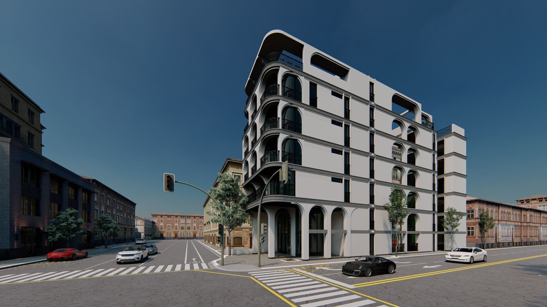 Classic stone facade-Building Classic Facade Element 3D model_15