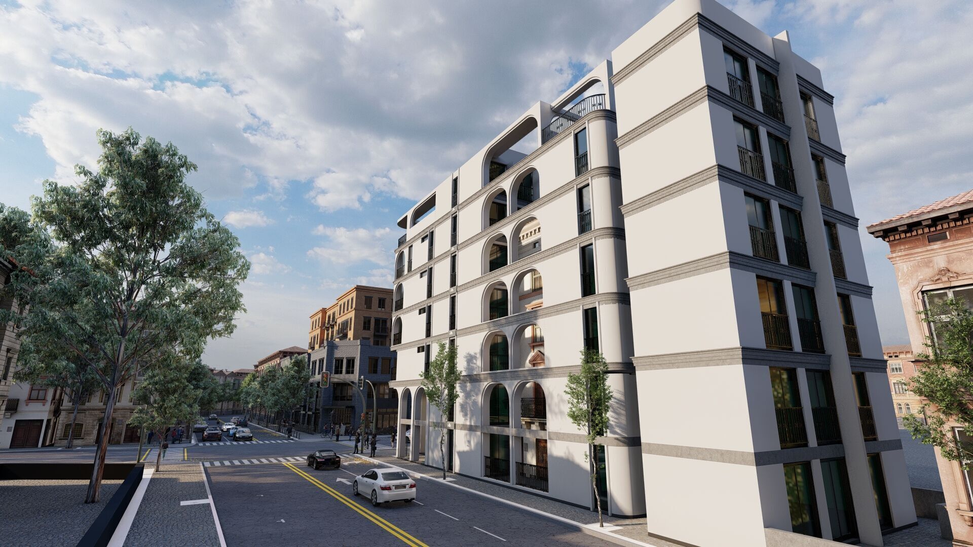 Classic stone facade-Building Classic Facade Element 3D model_11