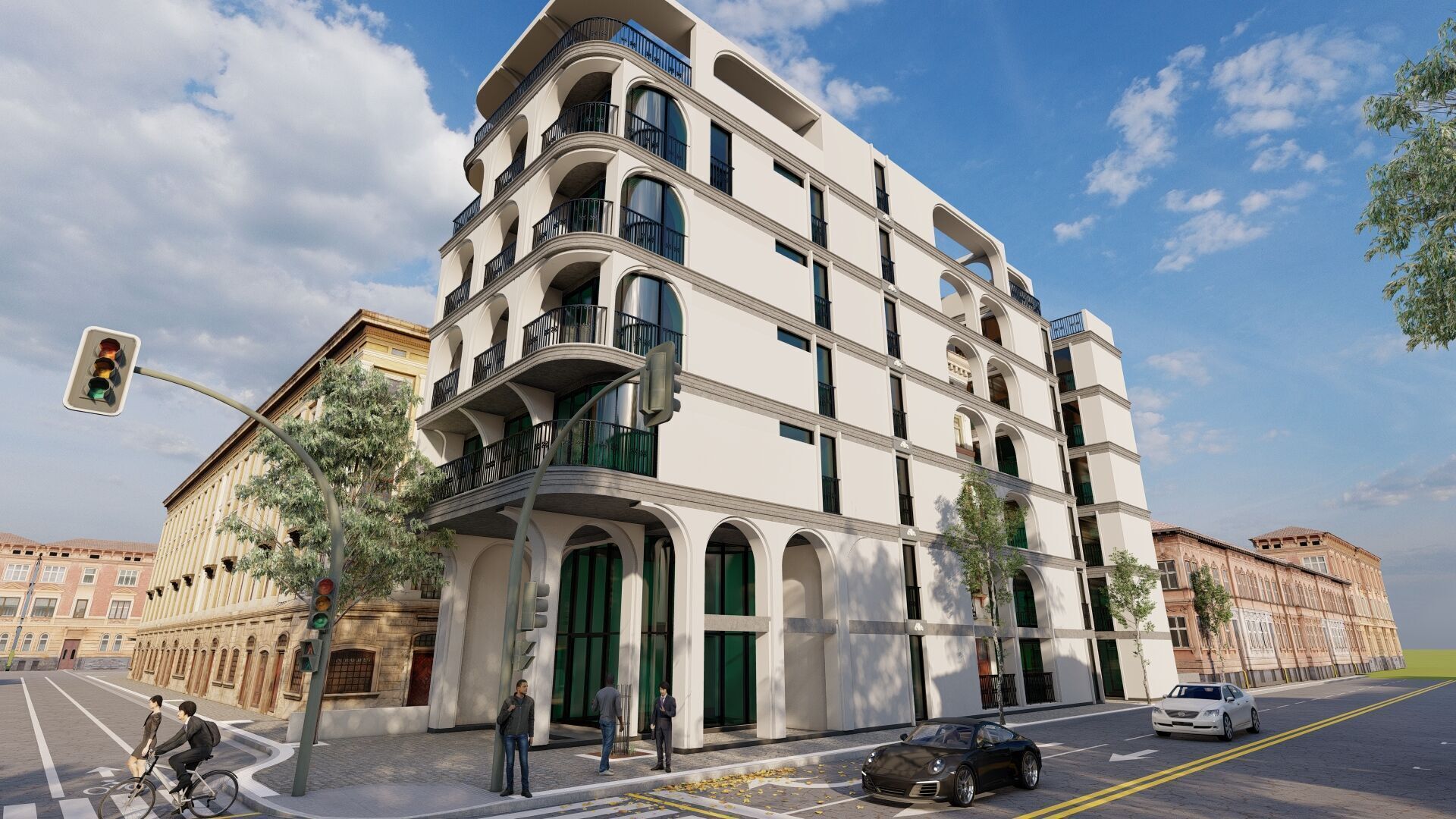 Classic stone facade-Building Classic Facade Element 3D model_2