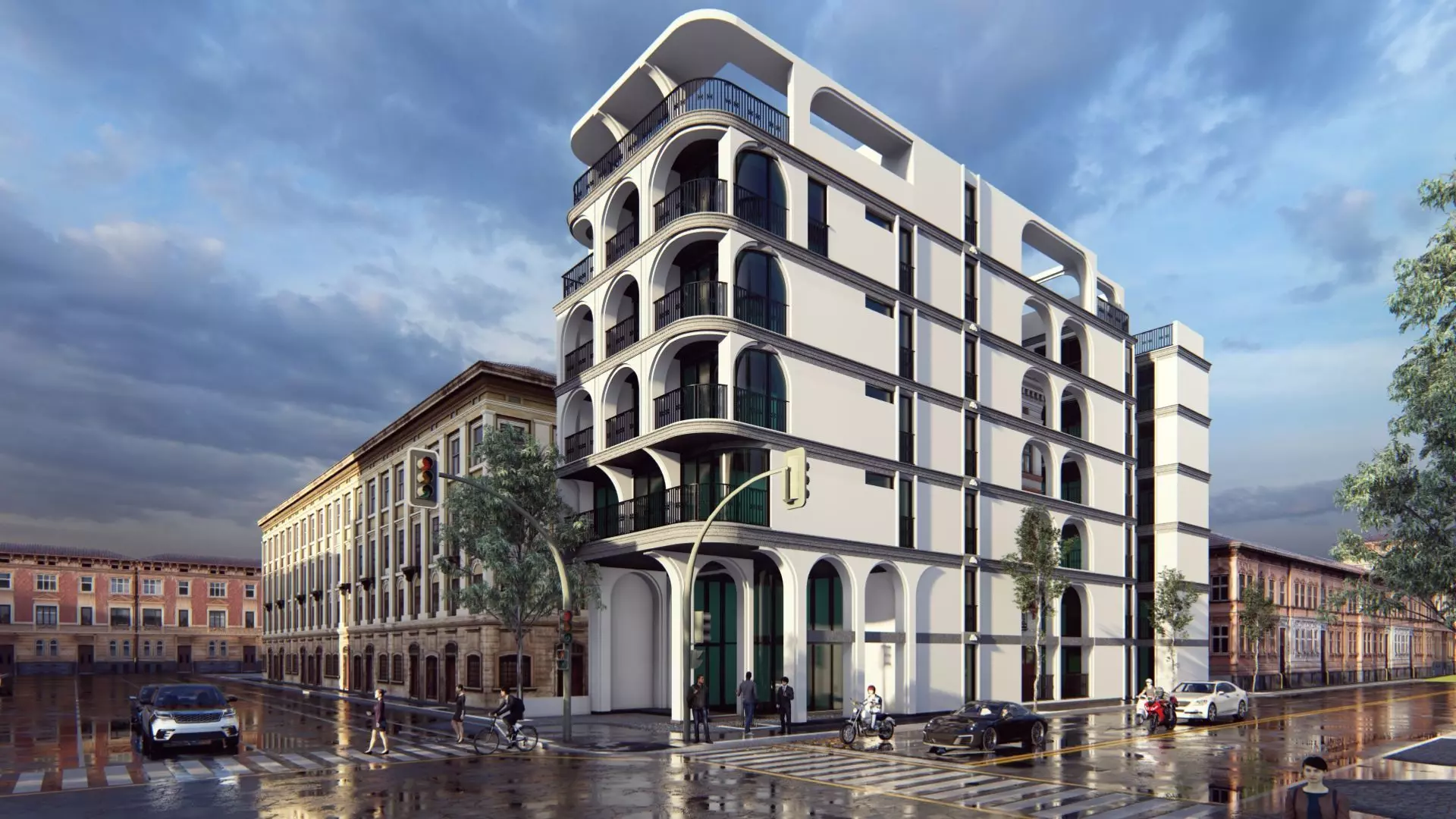 Classic stone facade-Building Classic Facade Element 3D model_0