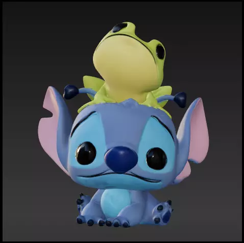 Stitch funko pop Free 3D print model