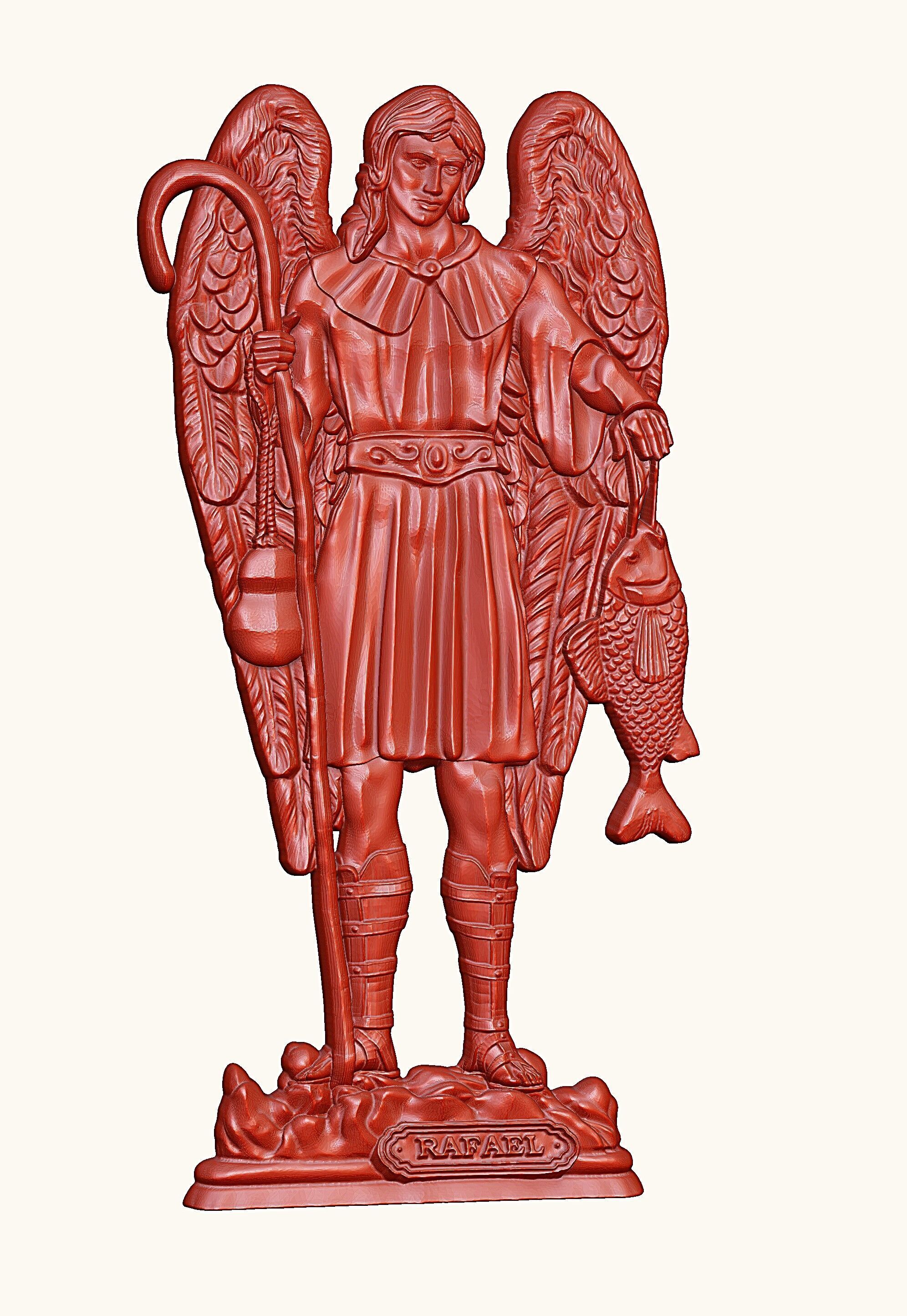 Statue St Raphael Archangel 3D print model_4