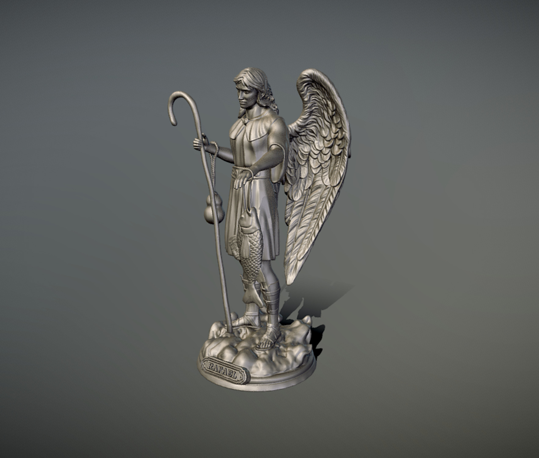 Statue St Raphael Archangel 3D print model_2