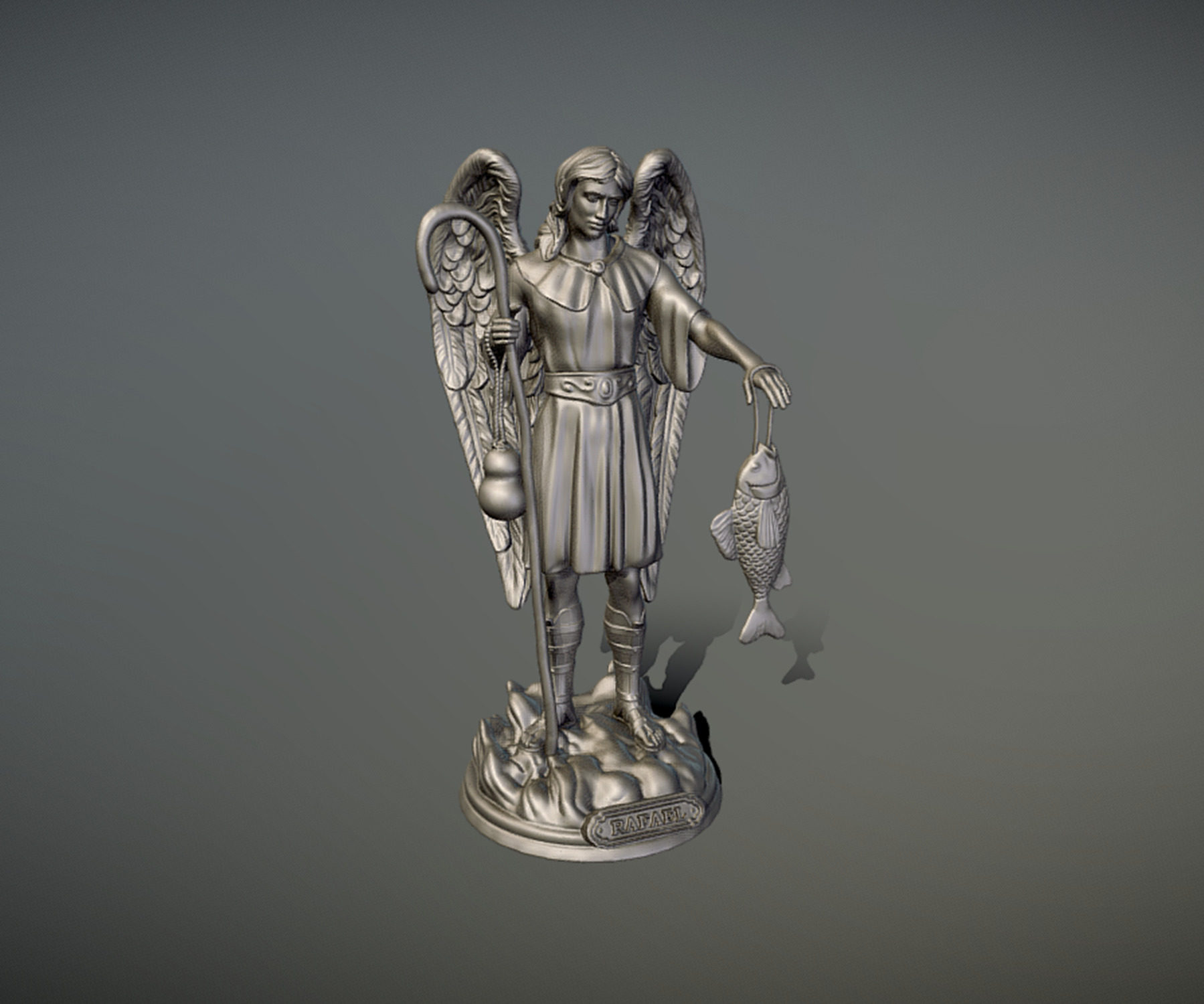 Statue St Raphael Archangel 3D print model_1