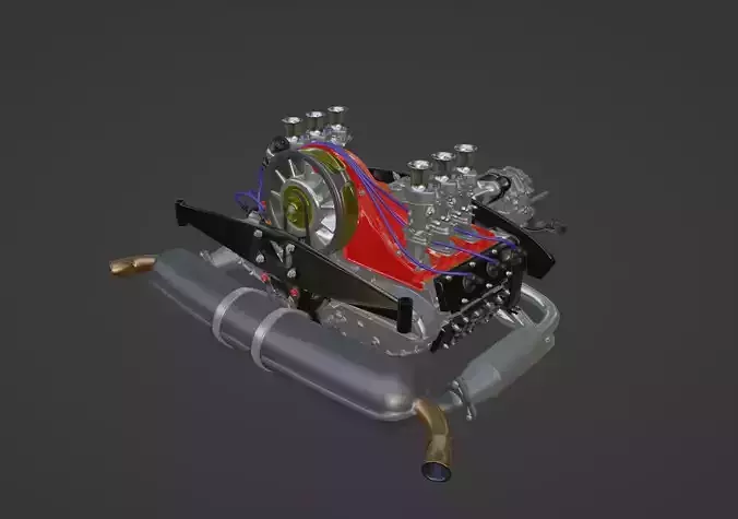PORSCHE 911 SC Motor and Gearbox 3D Printable